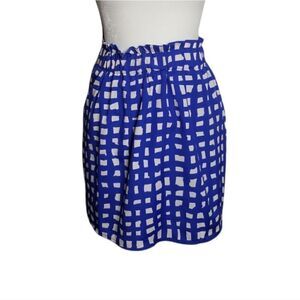 NWT Francesca's Paperbag Blue White Gingham mini skirt
